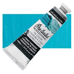 Grumbacher Pre-Tested Artists' Oil Color - Cobalt Turquoise, 1.25 oz tube and swatch
