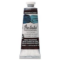 Grumbacher Pre-Tested Artists' Oil Color - Cobalt Titanate Blue, 1.25 oz tube