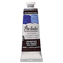 Grumbacher Pre-Tested Artists' Oil Color - Cerulean Blue Genuine, 1.25 oz tube