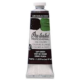 Grumbacher Pre-Tested Artists' Oil Color - Sap Green, 1.25 oz tube