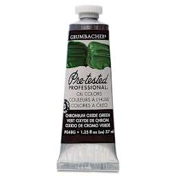 Grumbacher Pre-Tested Artists' Oil Color - Chromium Oxide Green, 1.25 oz tube