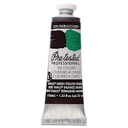 Grumbacher Pre-Tested Artists' Oil Color - Thalo Green (Yellow Shade), 1.25 oz tube