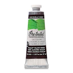 Grumbacher Pre-Tested Artists' Oil Color - Thalo Yellow Green, 1.25 oz tube