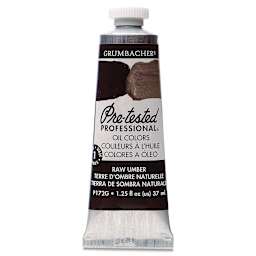 Grumbacher Pre-Tested Artists' Oil Color - Raw Umber, 1.25 oz tube