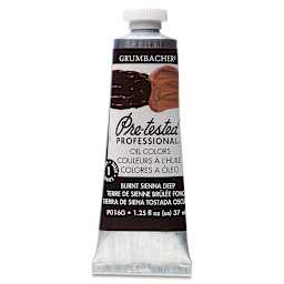 Grumbacher Pre-Tested Artists' Oil Color - Burnt Sienna Deep, 1.25 oz tube