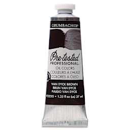 Grumbacher Pre-Tested Artists' Oil Color - Van Dyke Brown, 1.25 oz tube