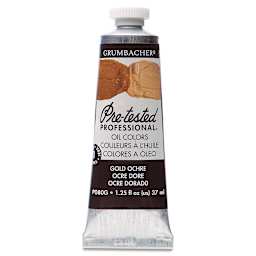 Grumbacher Pre-Tested Artists' Oil Color - Gold Ochre, 1.25 oz tube