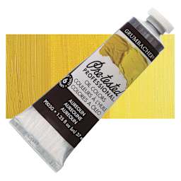 Grumbacher Pre-Tested Artists' Oil Color - Aureolin, 1.25 oz tube and swatch