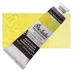 Grumbacher Pre-Tested Artists' Oil Color - Bismuth Yellow, 1.25 oz tube and swatch