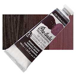 Grumbacher Pre-Tested Artists' Oil Color - Brown Madder, 1.25 oz tube and swatch