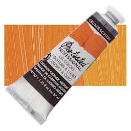 Grumbacher Pre-Tested Artists' Oil Color - Cadmium Orange Medium, 1.25 oz tube and swatch