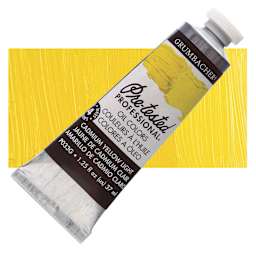 Grumbacher Pre-Tested Artists' Oil Color - Cadmium Yellow Light, 1.25 oz tube and swatch