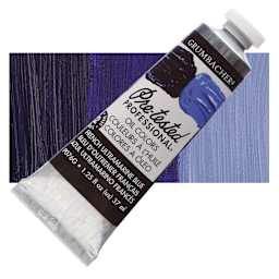 Grumbacher Pre-Tested Artists' Oil Color - French Ultramarine Blue, 1.25 oz tube and swatch