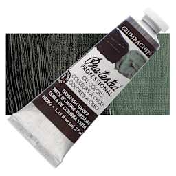 Grumbacher Pre-Tested Artists' Oil Color - Greenish Umber, 1.25 oz tube and swatch