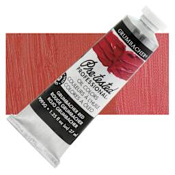 Grumbacher Pre-Tested Artists' Oil Color - Grumbacher Red (Naphthol), 1.25 oz tube and swatch