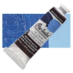 Grumbacher Pre-Tested Artists' Oil Color - Manganese Blue, 1.25 oz tube and swatch
