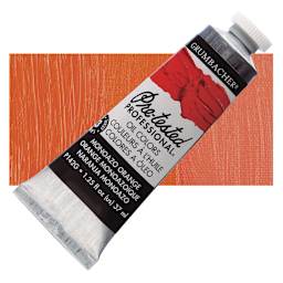 Grumbacher Pre-Tested Artists' Oil Color - Mono Azo Orange, 1.25 oz tube and swatch