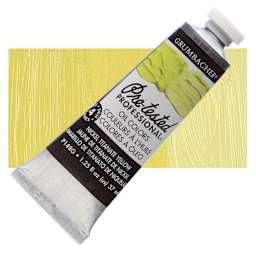 Grumbacher Pre-Tested Artists' Oil Color - Nickel Titanate Yellow, 1.25 oz tube and swatch