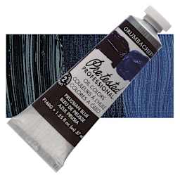 Grumbacher Pre-Tested Artists' Oil Color - Prussian Blue, 1.25 oz tube and swatch