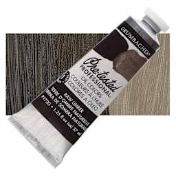 Grumbacher Pre-Tested Artists' Oil Color - Raw Umber, 1.25 oz tube and swatch
