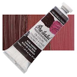 Grumbacher Pre-Tested Artists' Oil Color - Rose Madder Hue, 1.25 oz tube and swatch