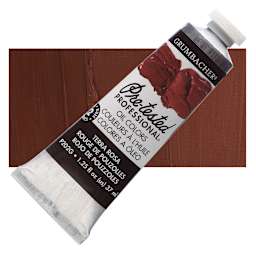 Grumbacher Pre-Tested Artists' Oil Color - Terra Rose Hue, 1.25 oz tube and swatch