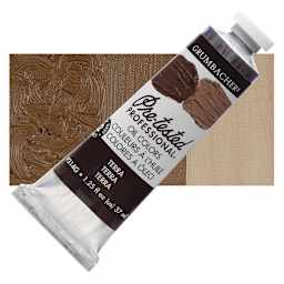 Grumbacher Pre-Tested Artists' Oil Color - Terra, 1.25 oz tube and swatch