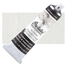 Grumbacher Pre-Tested Artists' Oil Color - Titanium White Soft, 5 oz tube and swatch
