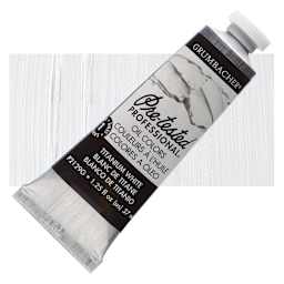 Grumbacher Pre-Tested Artists' Oil Color - Titanium White, 1.25 oz tube and swatch