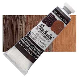 Grumbacher Pre-Tested Artists' Oil Color - Transparent Red Oxide, 1.25 oz tube and swatch