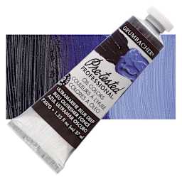 Grumbacher Pre-Tested Artists' Oil Color - Ultramarine Blue Deep, 1.25 oz tube and swatch