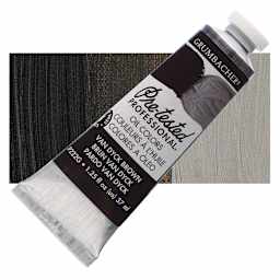 Grumbacher Pre-Tested Artists' Oil Color - Van Dyke Brown, 1.25 oz tube and swatch