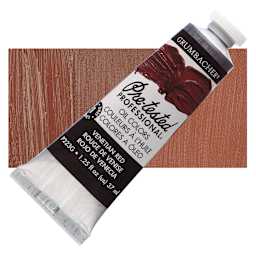 Grumbacher Pre-Tested Artists' Oil Color - Venetian Red, 1.25 oz tube and swatch