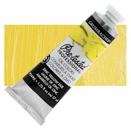 Grumbacher Pre-Tested Artists' Oil Color - Zinc Yellow Hue, 1.25 oz tube and swatch