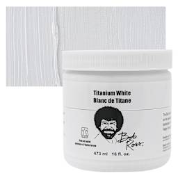 Bob Ross Oil Color - Titanium White, 16 oz jar and swatch