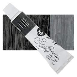 Bob Ross Soft Oil Color - Ivory Black, 1.25 oz tube and swatch