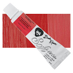 Bob Ross Soft Oil Color - Cadmium Red Medium, 1.25 oz tube and swatch