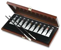 Grumbacher Pre-Tested Artists' Oil Paints and Sets - Wood Box Set of 10