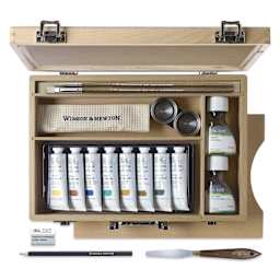 Winsor & Newton Artists' Oil Colors - Set of 19, Studio Case Set case open showing contents