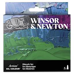 Winsor & Newton Artists' Oil Colors - Set of 5, Historic Colors, 37 ml tubes front of package