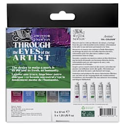 Winsor & Newton Artists' Oil Colors - Set of 5, Historic Colors, 37 ml tubes back of package