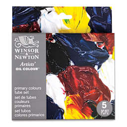 Winsor & Newton Artists' Oil Colors - Set of 5, Primary Colors, 37ml tubes front of package