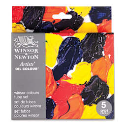 Winsor & Newton Artists' Oil Colors - Set of 5, Winsor Colors, 37ml tubes front of package
