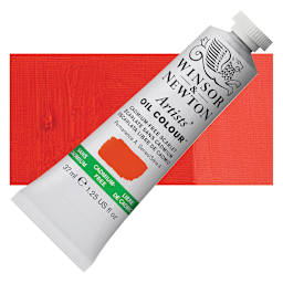 Winsor & Newton Artists' Oil Color - Cadmium Free Scarlet, 37 ml, Tube and swatch