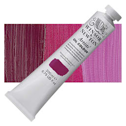 Winsor & Newton Artists' Oil Color - Quinacridone Magenta, 200 ml, tube and swatch