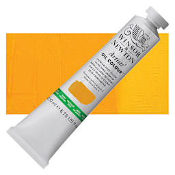 Winsor & Newton Artists' Oil Color - Cadmium Free Yellow, 200 ml, Tube and swatch
