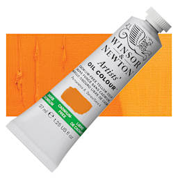 Winsor & Newton Artists' Oil Color - Cadmium Free Yellow Deep, 37 ml, Tube and swatch