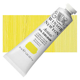 Winsor & Newton Artists' Oil Color - Bismuth Yellow, 37 ml tube and swatch