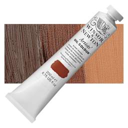 Winsor & Newton Artists' Oil Color - Burnt Sienna, 200 ml tube and swatch