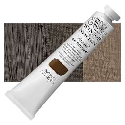 Winsor & Newton Artists' Oil Color - Burnt Umber, 200 ml tube and swatch